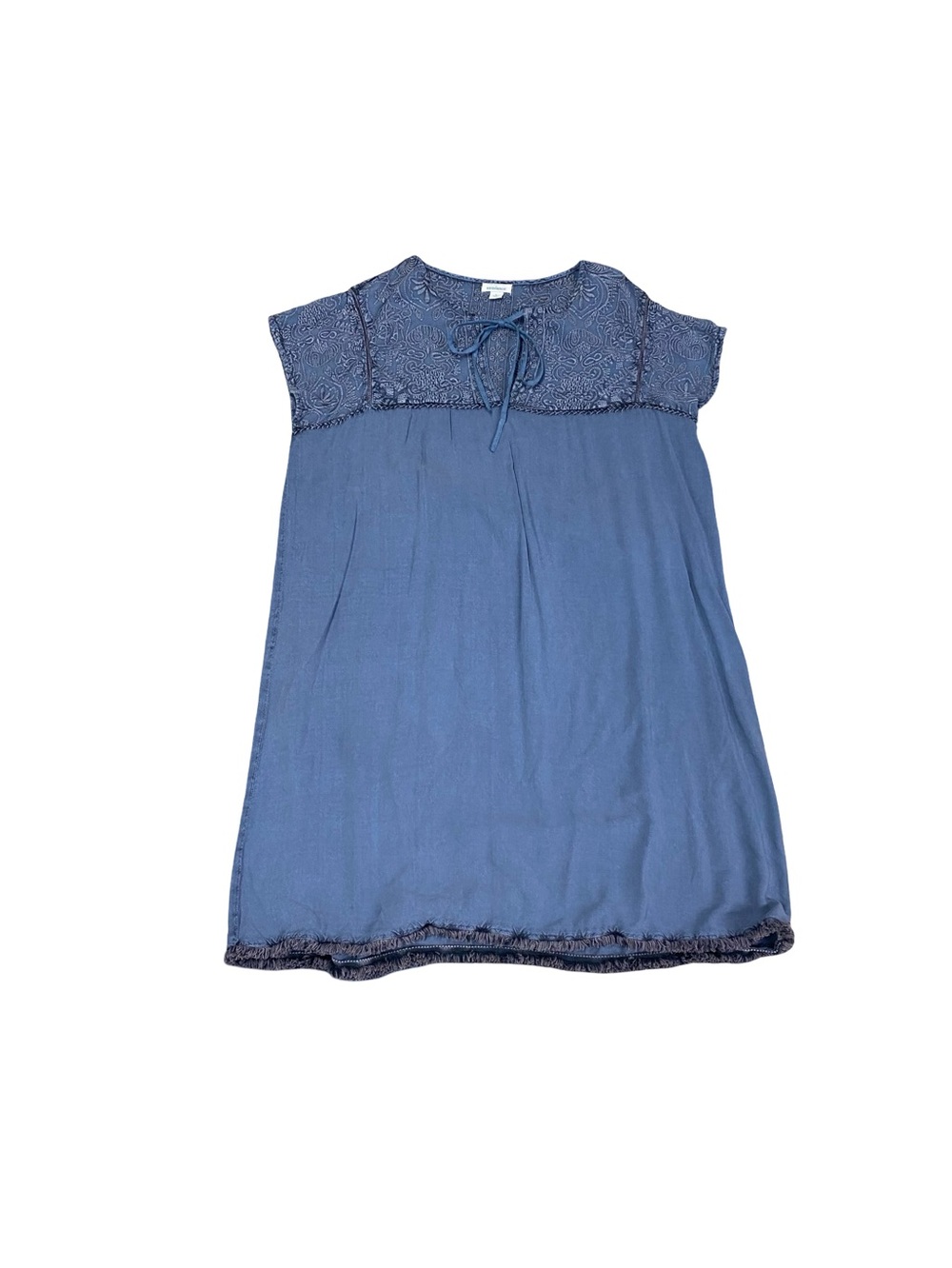 Sundance Indigo Embroidered Knee Length Dress Size Large